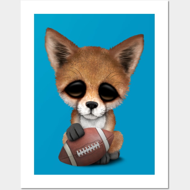 Cute Baby Fox Playing With Football Wall Art by jeffbartels